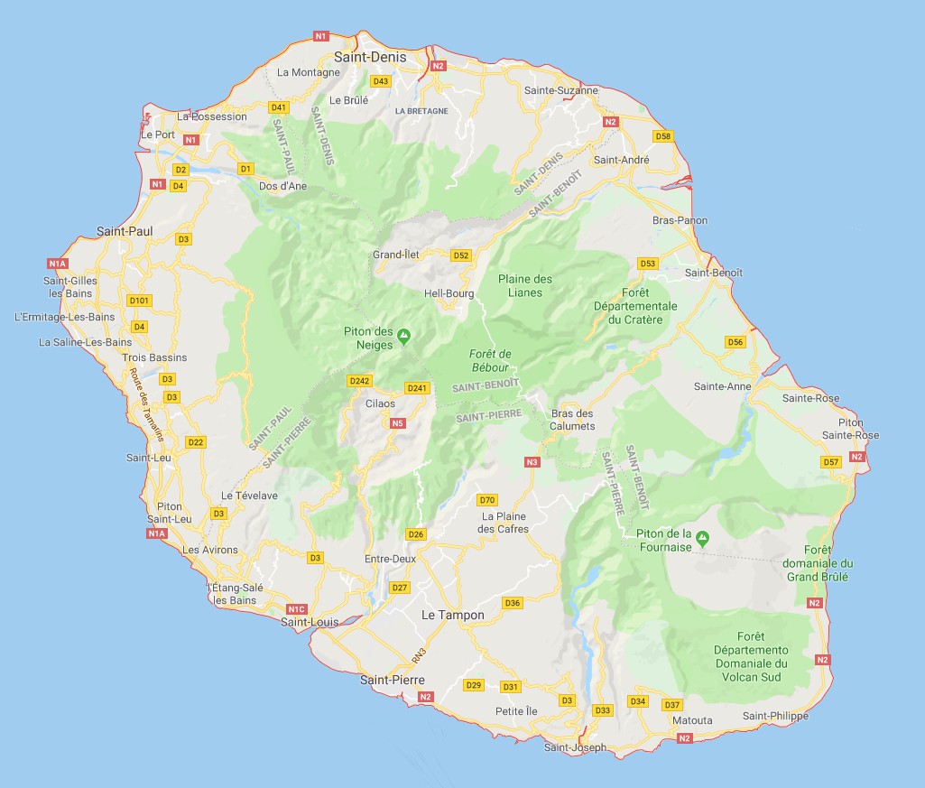Carte de La Réunion